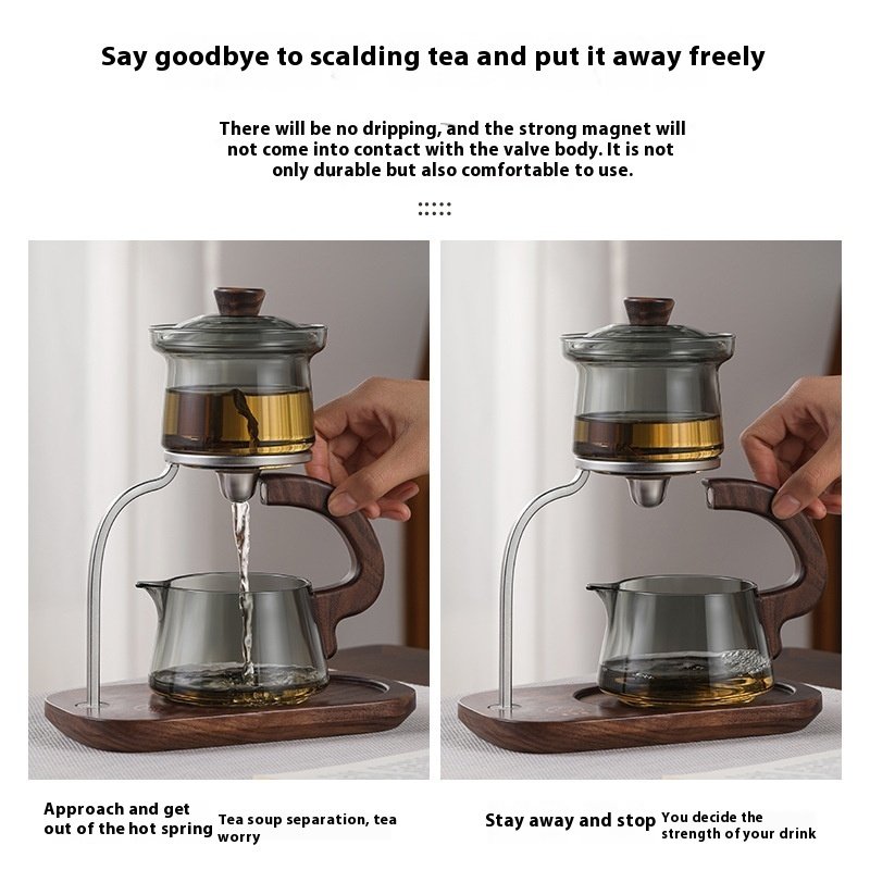 Lazy Tea Making Pot Glass Teapot Automatic Tea Set - Image 4