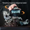 1 set, creative lazy tea set, semi-automatic dragon teapot, magnetic rotating water-conducting tea set, Chinese Kung Fu tea set