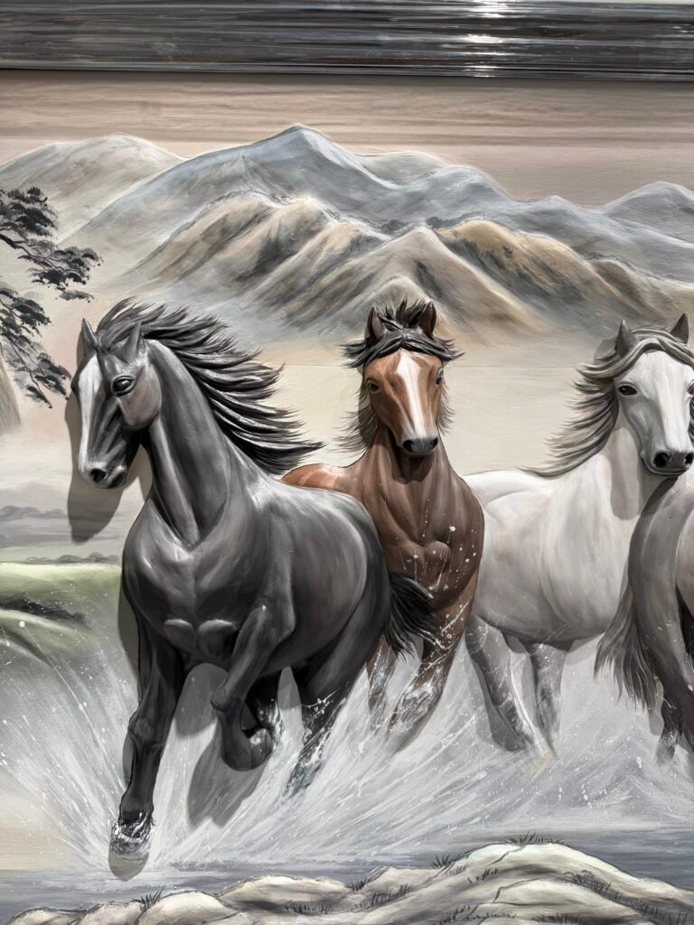 万马奔腾 骏马油画