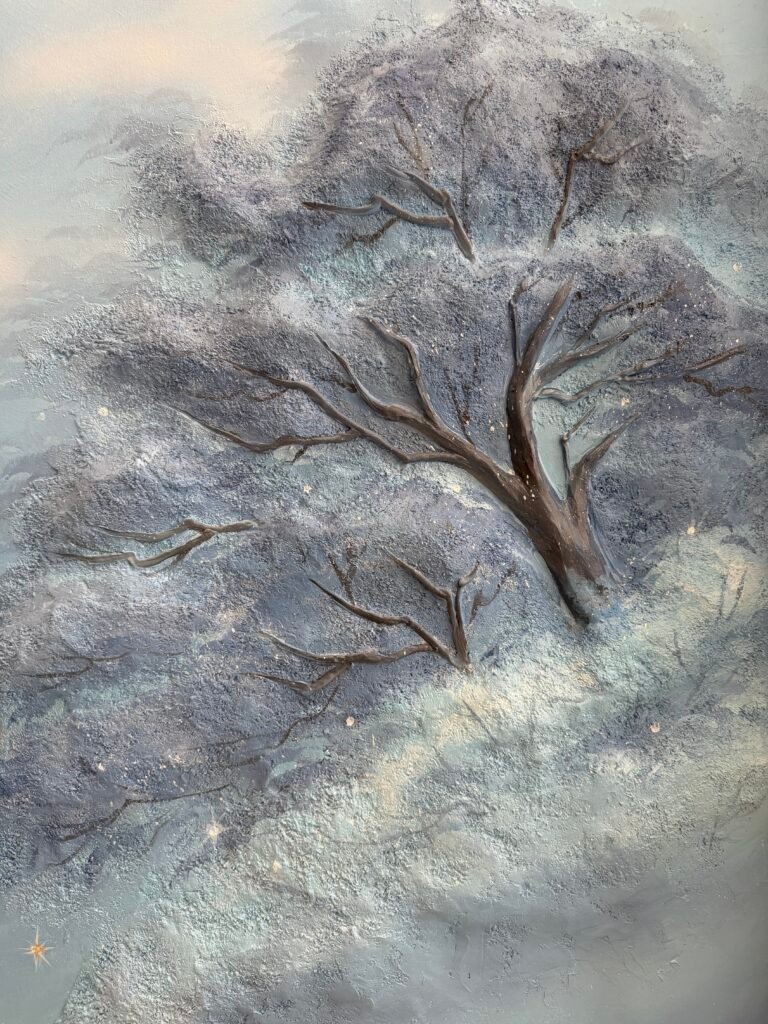 枯木寒云 树枝浮雕