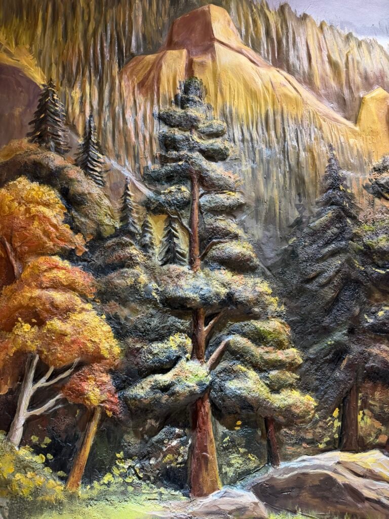 秋林山色 山林油画