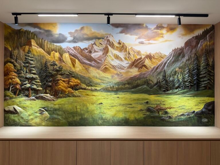 金山翠谷 山景油画